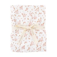 Maxi lange bébé en gaze de coton rose 120x120 cm Nid d'abeille