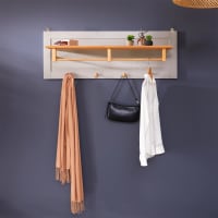 Porte manteau mural en bois 4 patères