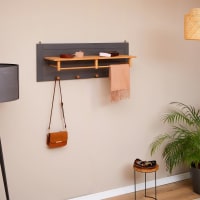 Portemanteau bois design mural umbra flip L bois clair 318858-390