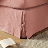 Cache Sommier 140x190 Cm – Gaze De Coton Chantilly – Blanc, Oeko-Tex, Neuf