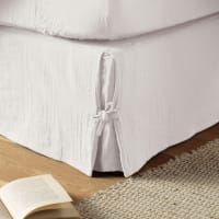 Cache-sommier Gaze de coton 90 x 190 cm GAIA coloris Nuage - Maison