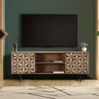 Azkoeesy Mobile TV da 180 cm, 2 cassetti, 2 ante, 2 ripiani
