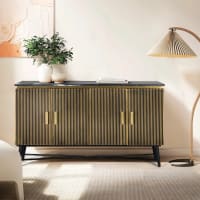 Cassapanca Da Giardino In Legno Di Acacia Con Piano In Resina Effetto Marmo – 109x40x60 Cm, Doppia Porta, Piedini Regolabili