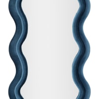 Miroir Sur Pied Élégant Bleu Velours & Bois MDF - 60 X 3,5 X 160 Cm - Style Moderne & Chic