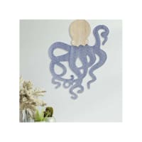 Zhengmy Decorazione Da Parete In Metallo Polipo, Blu Lago, 45x28 Cm, Scultura Nautica Per Casa, Camera Da Letto, Tema Spiaggia E Oceano