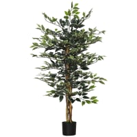 Homcom - Pianta di bambù artificiale da 180 cm con base in legno di pino