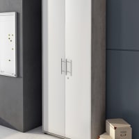 mobile portascope 2 ante 72x36x186h bianco con vano portascope 1 ripiano 80 5 vani 40 cm