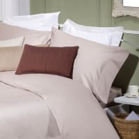 Juego de funda nórdica algodón satén camel cama 150/160cm