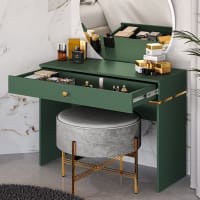 Coiffeuse suspendue avec tiroirs vert sauge 110 cm Evo | Maisons du Monde