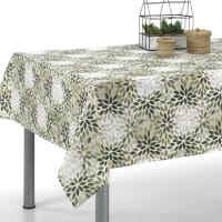 Mantel estampado tacto tela krepi verde redondo 140cm-Kitchen