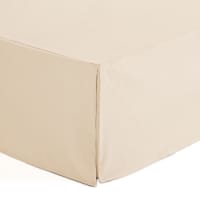Cache-sommier Intégral Terre De Nuit - Écru 160x200cm | Hauteur 27cm, Coton/Polyester | Made Belgium