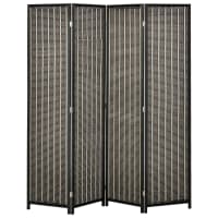 Paravento Shoji Giapponese In Bambù 180cm – Divisorio Leggero Con Carta Traslucida (Nero)