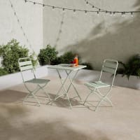 Tavolo pieghevole da esterno rotondo 60 cm in acciaio grigio quarzo