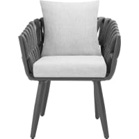 Chaise Longue Relax D'extérieur Soft Fiam - Cadre Anthracite, Assise Blanc Bine, Dossier Inclinable 4 Positions