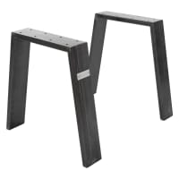 2x patas de mesa industrial loft 44x42 cm en acero negro forma u