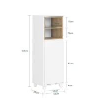 Armoire de salle de bain Fynn, Blanc Haute brillance, 78.4 x 91.6 cm, Vicco