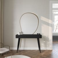 Coiffeuse suspendue avec tiroirs noir 110 cm Evo | Maisons du Monde