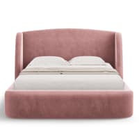 Rosa Cipria Letto Con Testata In Velluto Letto Contenitore Testata