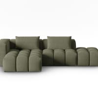 Divano angolare modulare posti in tessuto strutturato blu scuro