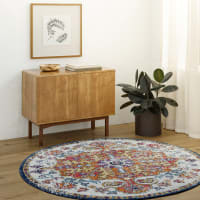 Tapis Rond ORION AF2 Par Unamourdetapis - 120x120 Cm, Motif Oriental, Polypropylène - Neuf