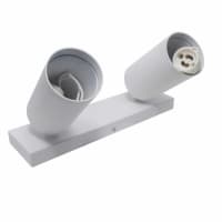Planetitaly Plafoniera Rettangolare Nera Con 2 Faretti GU10 Orientabili, 16W, Per Soffitto E Parete, Alluminio, Senza Lampadine