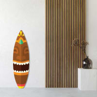 Planche De Surf Décorative En Bois – Motif Tiki – 50 Cm – Coco Papaya
