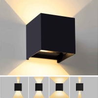 Planetitaly Applique Led da Parete per Esterno, Impermeabile IP65, Attacco GU10, Ideale per Balcone, Terrazza, Casa, Muro, Facciata Esterna, Negozio, Ingresso (Quadrato Corten, Senza lampada