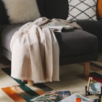 Plaid in cotone crema 130x170-Luca