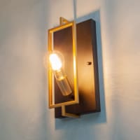 Dopastore Applique da Parete con Attacco E27 Lampada da muro Moderna Design Omino su Scala IP20 Per Interni Camera Soggiorno Hotel B&B (Nero
