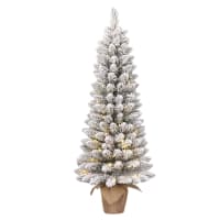 Sapin De Noël Artificiel En Pot Avec éclairage LED Nigata - H90 X 55 Cm - Vert - Black Box