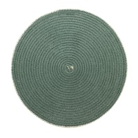 Set de table rond en jute vert D38 | Maisons du Monde