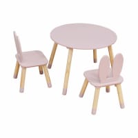 Roba Ensemble Table Et 2 Chaises Enfants Bois - Filet Rangement Blanc/Naturel