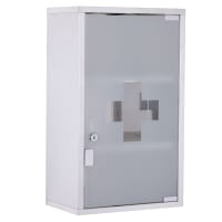 Armoire à Pharmacie Murale Kleankin Avec Serrure - 5 Étagères Réglables Blanc 30x20x70cm