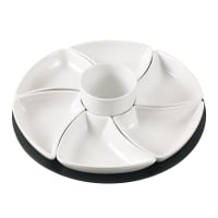 Service apéritif   8 pièces 30 cm blanc en céramique