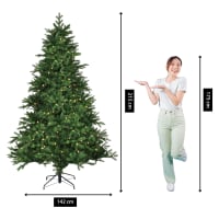 Black Box Trees Cottage - Albero di Natale artificiale con illuminazione a LED, altezza 230 x diametro 165 cm, colore: Verde