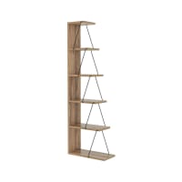 Libreria A Forma Di Albero Rebecca 10 Ripiani, In Legno MDF Marrone Noce - Design Moderno E Salvaspazio (160x44,5x22 Cm)