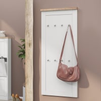Appendiabito Da Parete In Legno Bianco - 5 Ganci In Metallo Con Scritta 'Sweet Home' - Dimensioni 74x28x7 Cm - Perfetto Per L'ingresso Di Casa