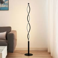 Lampada da terra a LED NETTLIFE nera moderna dimmerabile 125cm 3 temperature di colore USB soggiorno | Leroy Merlin