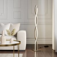 Lampada da terra Meline Lindby, Nero, Soggiorno / Sala da pranzo, Metallo, Moderno, Lampada da terra