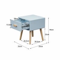 Comodino Moderno 2 Cassetti Tema Animali Legno Chiaro Rupert - 7