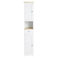 Armoire Machine à Laver Vicco Viktor - 93.5x88.5cm Blanc | 3 Compartiments Rangement SDB