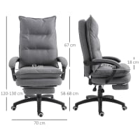Sedia Ufficio Ergonomica Con Massaggio A 6 Vibrazioni E Poggiapiedi – Reclinabile, Porta Fino A 181 Kg