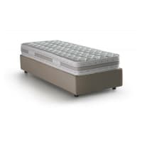 Letto singolo in tessuto tortora 90x200 cm-Aribal