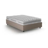 Letto piazza e mezza in tessuto tortora 120x190 cm-Alvise