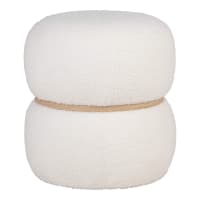 Pouf-Coffre Floki Blanc Matelassé - Ø37 Cm, Rangement Et Assise, 110 Kg Max - 8
