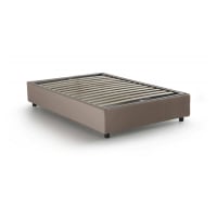 Letto piazza e mezza in tessuto tortora 120x200 cm-Andla