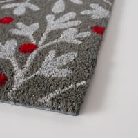Paillasson en fibre de coco gris anthracite imprimé doré 40x60