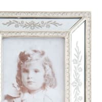 Cadre Photo Miroir Vintage Des Années 1950-60 – Rectangle Rose En Verre, à Poser, 30x25 Cm