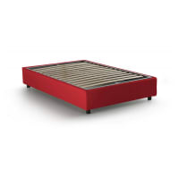 Letto piazza e mezza in tessuto rosso 120x200 cm-Andla