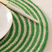 Set de table rond en jute vert D38 | Maisons du Monde